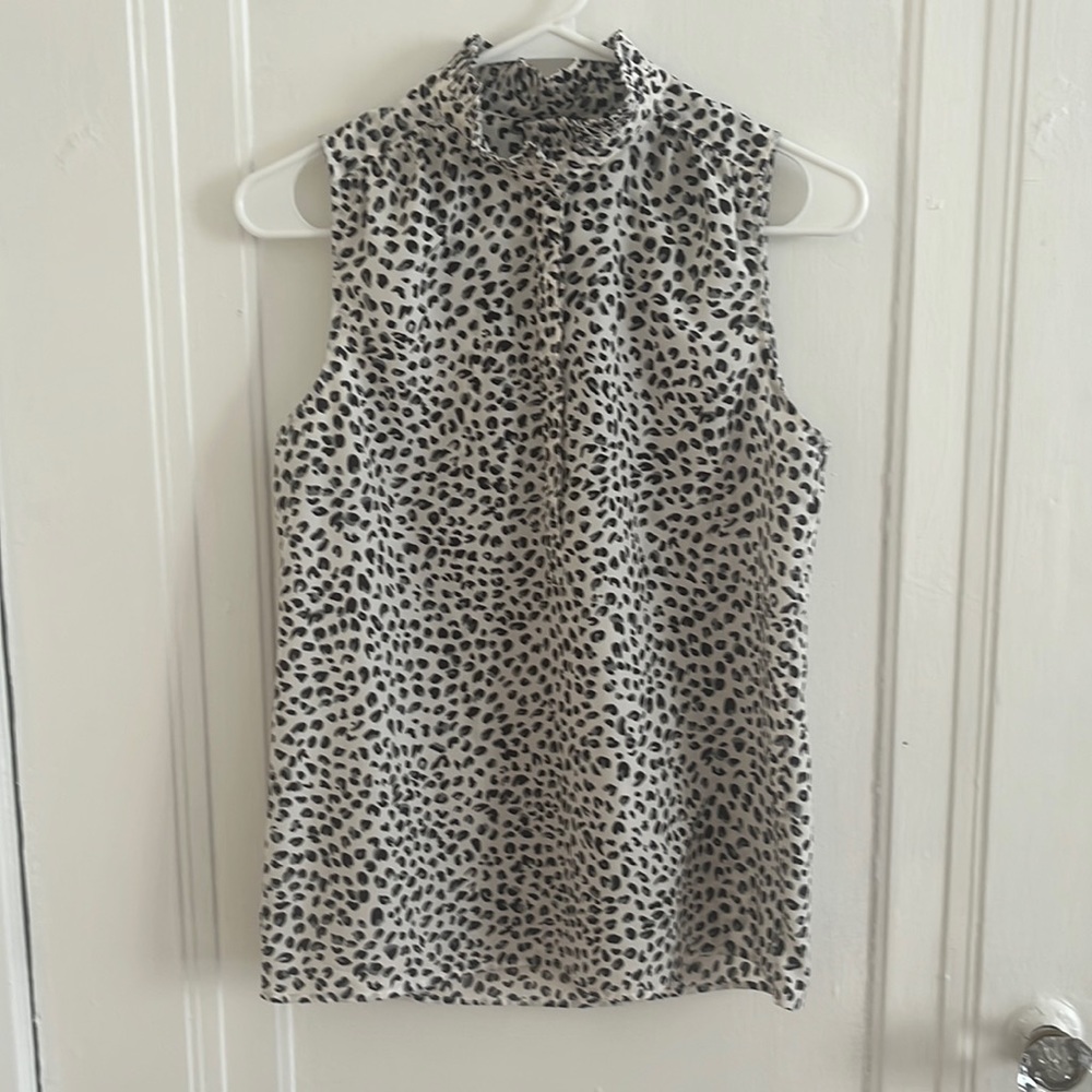 j Crew animal print dressy blouse tank top